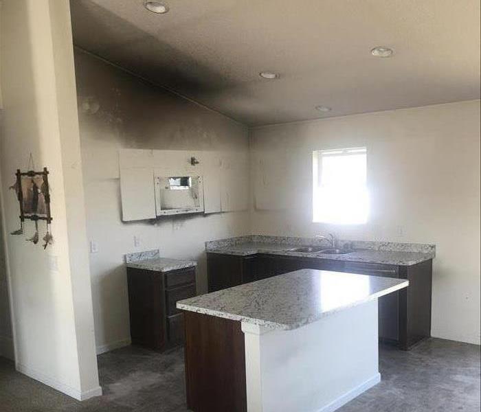 Kitchen fire after cabinets and contents removed