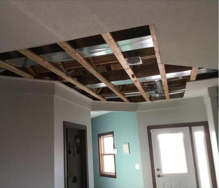 storm damaged ceiling